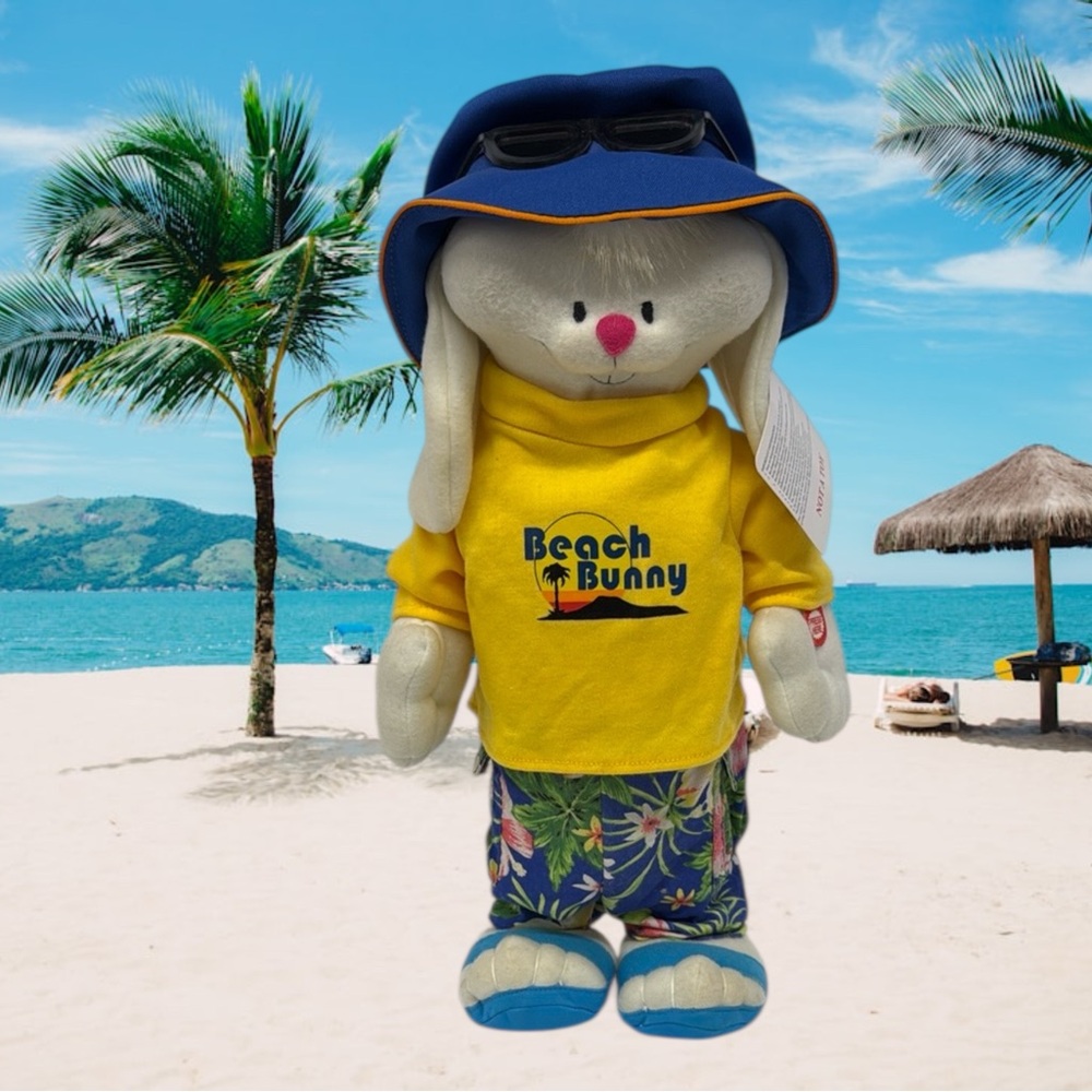 Lifestyle Studios Bouncing & Singing Animated Easter Beach Bunny Plush Toy 16"